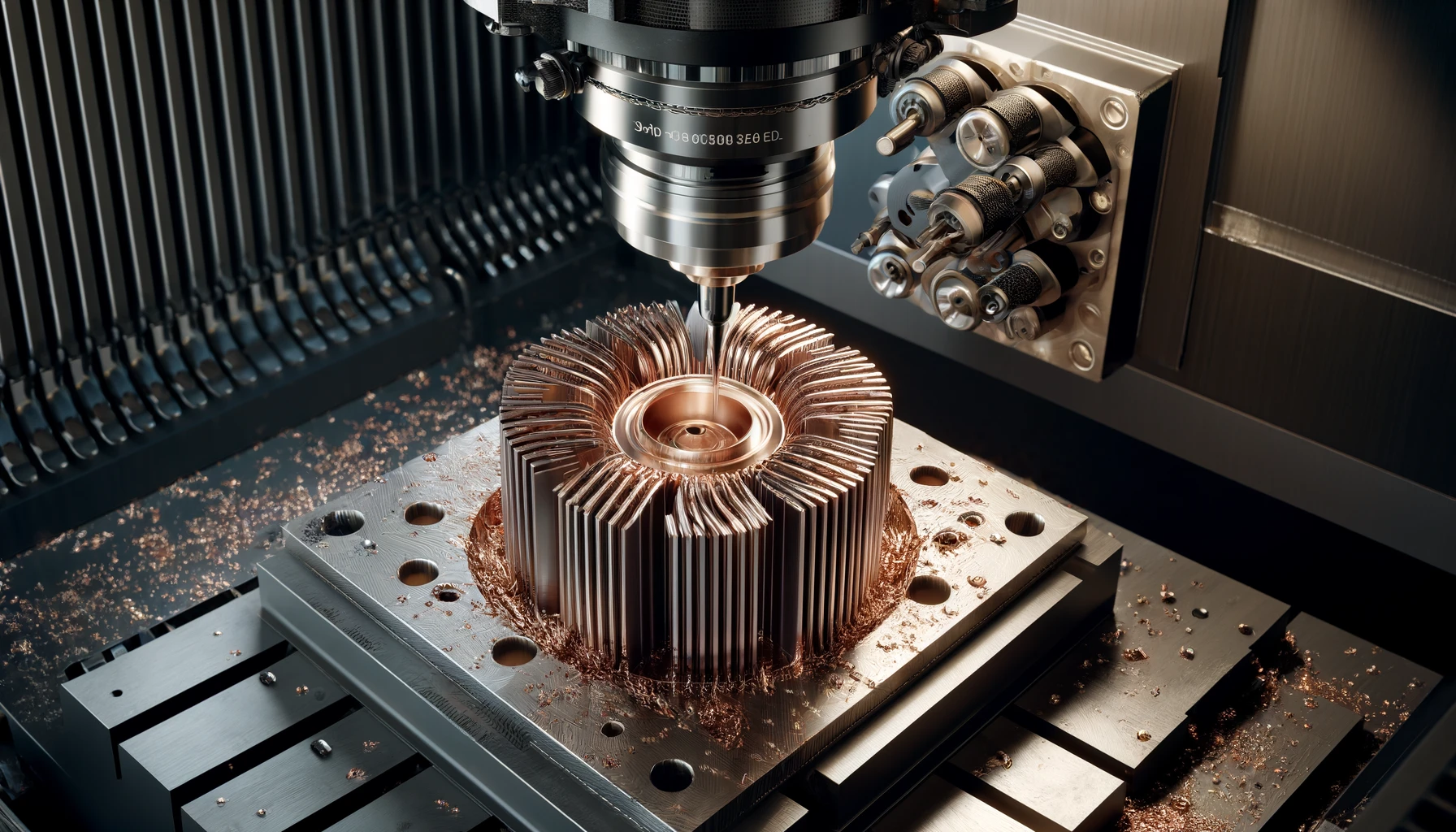 CNC Machining Service for Precision Copper Heat Sinks